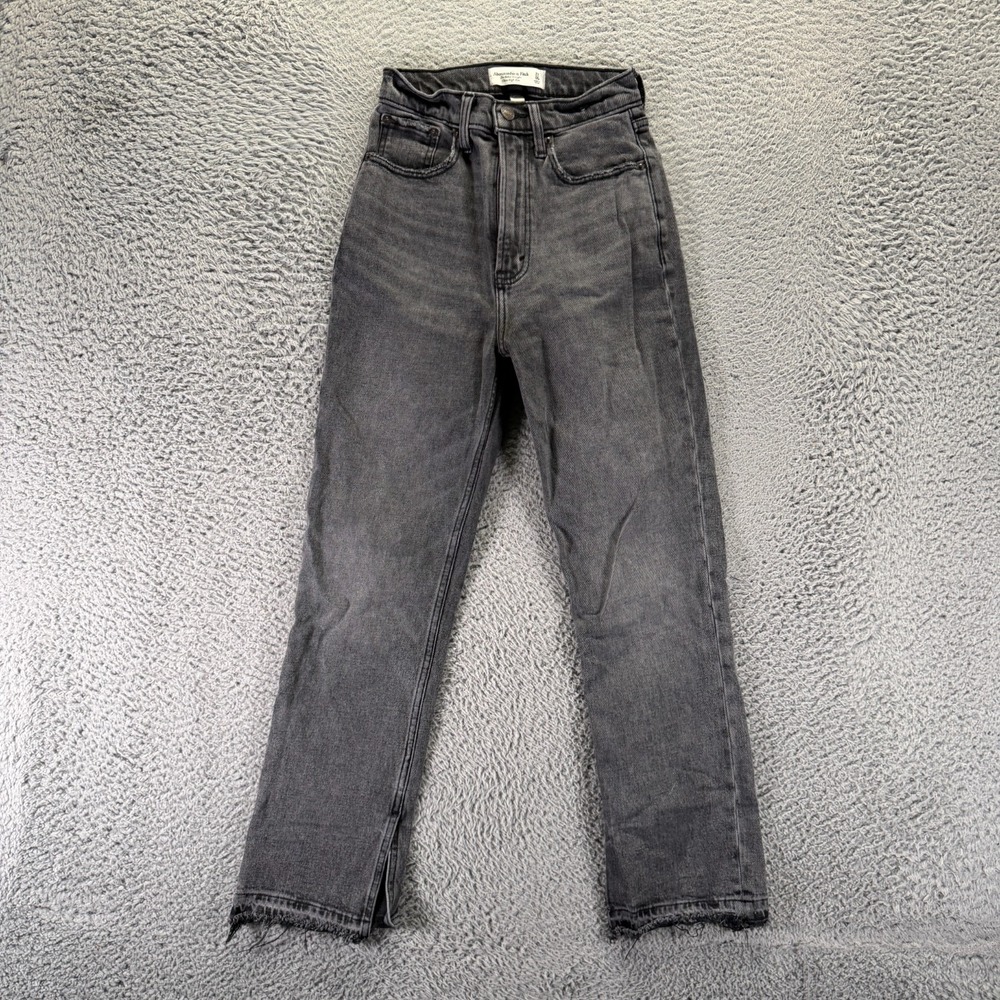 Abercrombie & Fitch Curve Love Jeans Womens 00 Gray Cotton Denim Straight Ankle